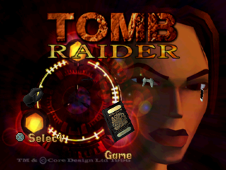 Tomb Raider title screen for Playstation